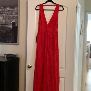 Brand New Bebe Red Deep V Full Formal w/Tags